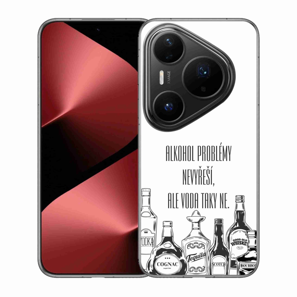 Gélový kryt mmCase na Huawei Pura 80 Pro - vtipný text biele pozadie