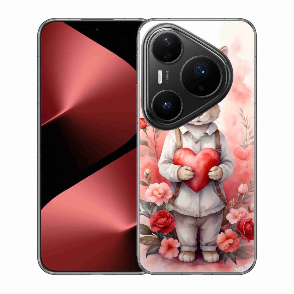 Gélový kryt mmCase na Huawei Pura 80 Pro - zajac so srdiečkom