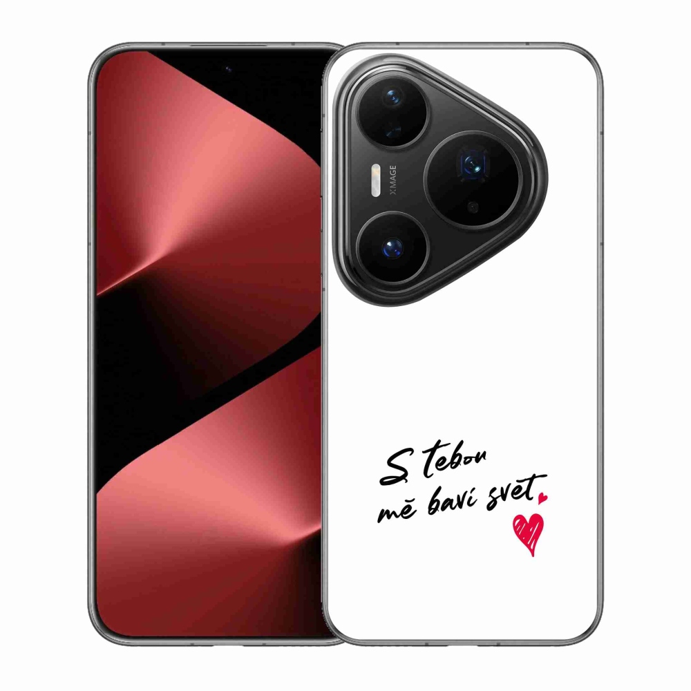 Gélový kryt mmCase na Huawei Pura 80 Pro - zamilovaný text 1 biele pozadie