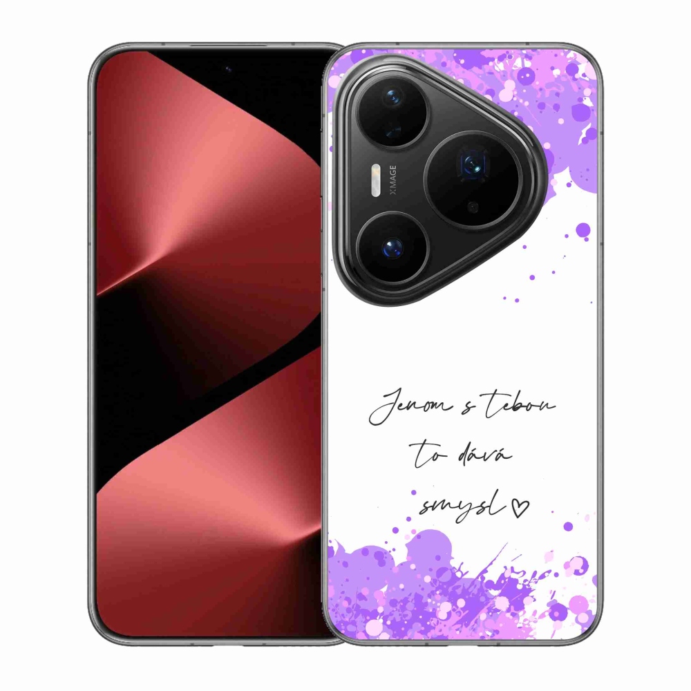 Gélový kryt mmCase na Huawei Pura 80 Pro - zamilovaný text biele pozadie