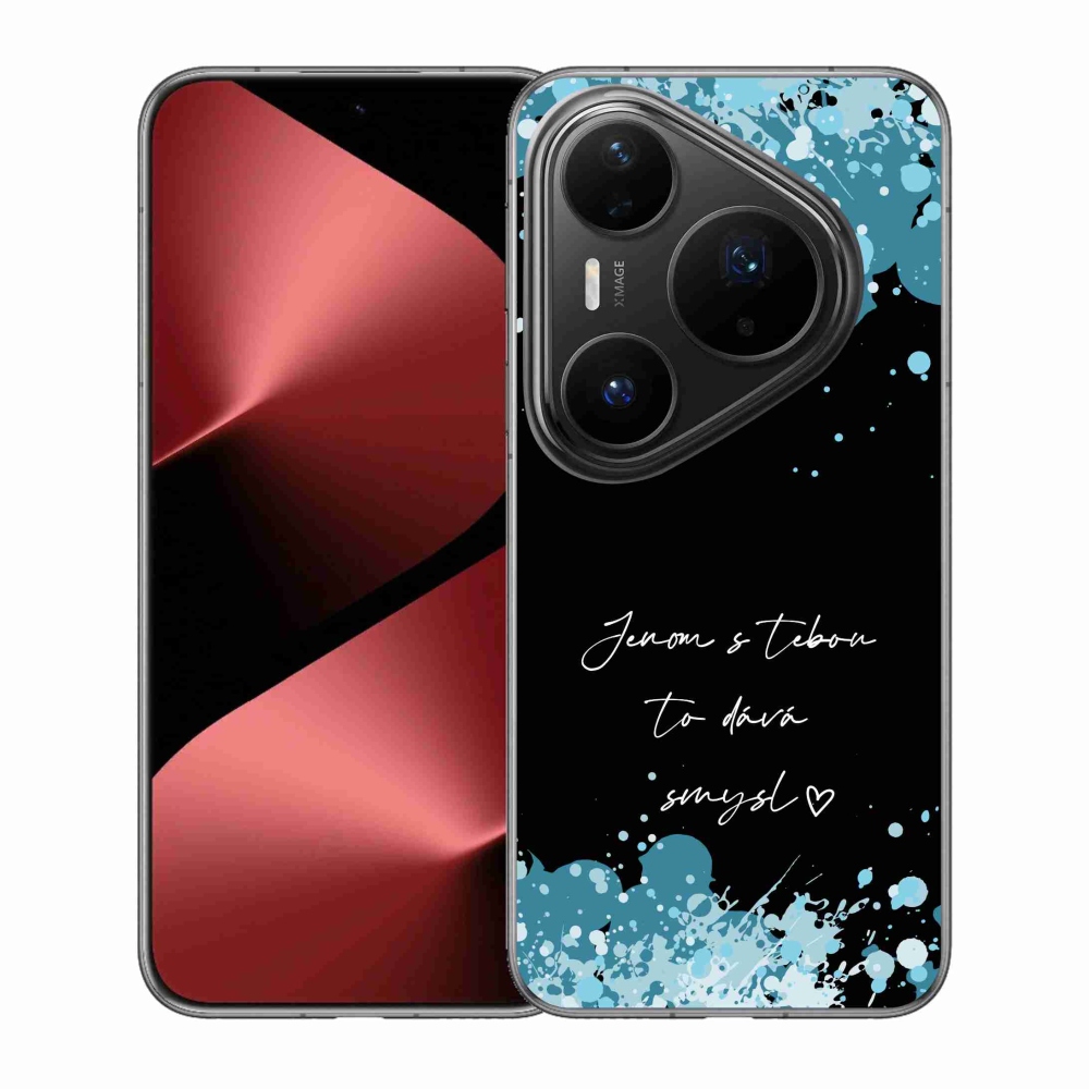 Gélový kryt mmCase na Huawei Pura 80 Pro - zamilovaný text čierne pozadie