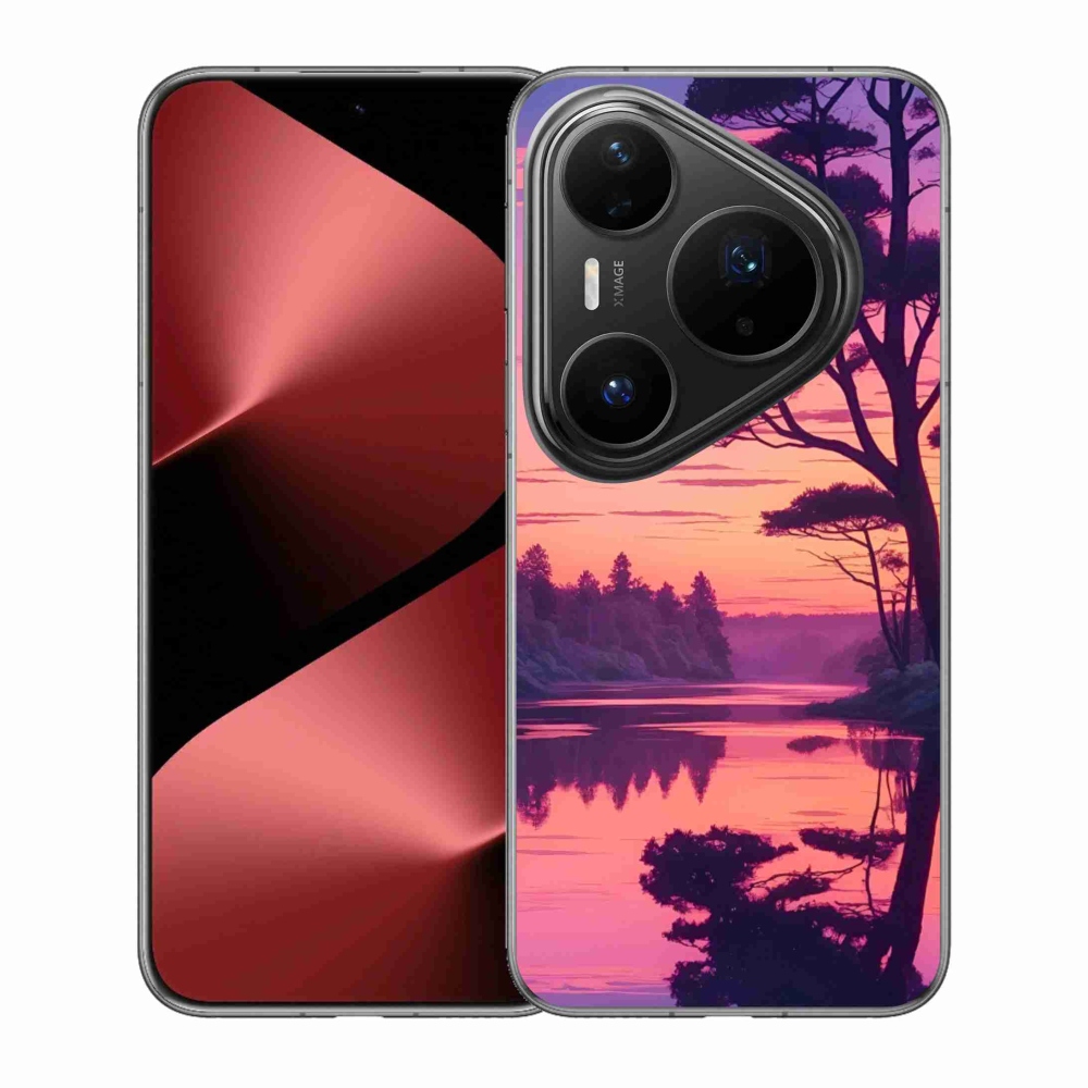 Gélový kryt mmCase na Huawei Pura 80 Pro - západ slnka nad jazerom