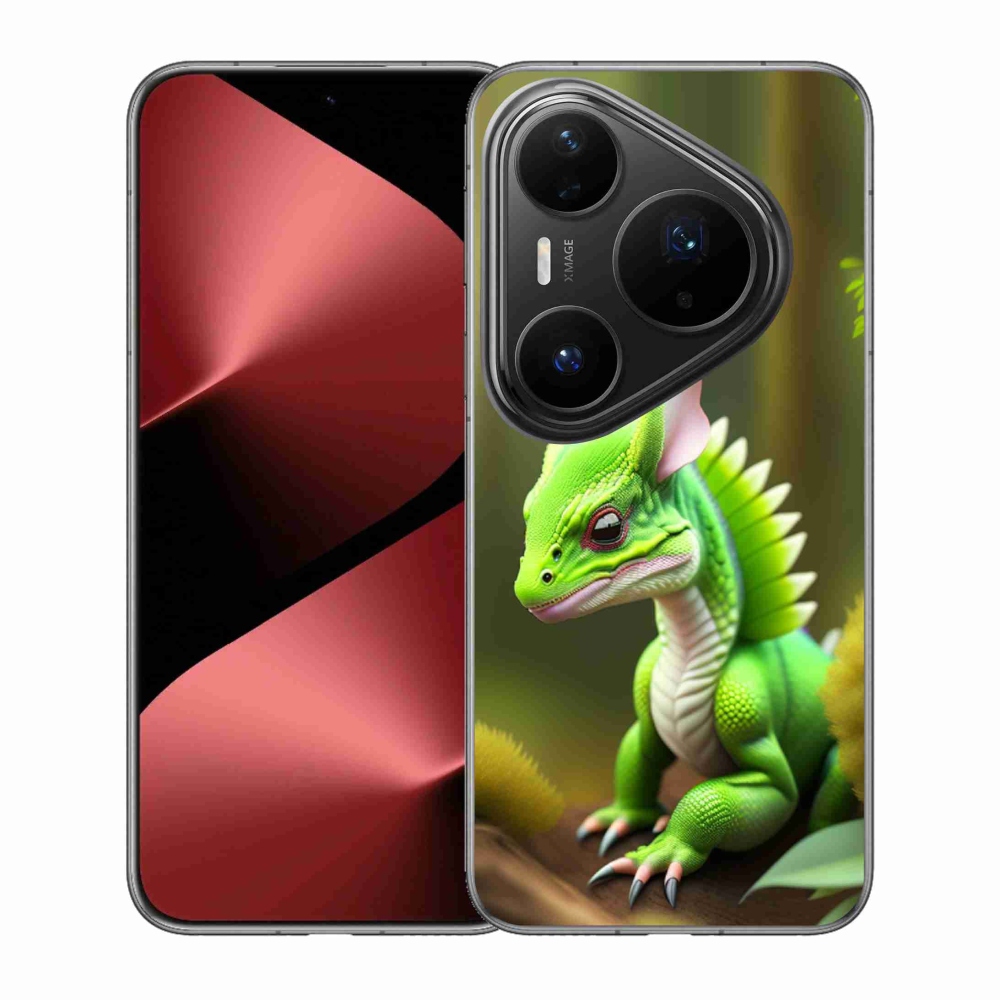 Gélový kryt mmCase na Huawei Pura 80 Pro - zelený dráčik