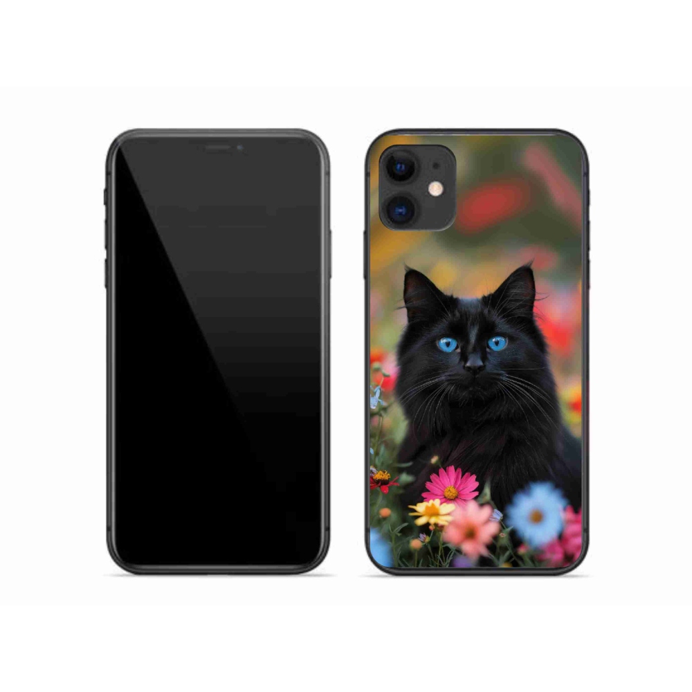 Gélový kryt mmCase na iPhone 11 - čierne mačiatko 4