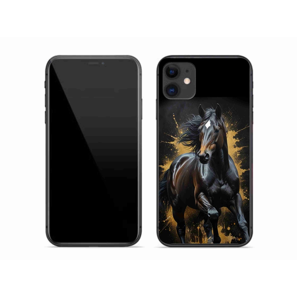 Gélový kryt mmCase na iPhone 11 - elegantný čierny žrebec