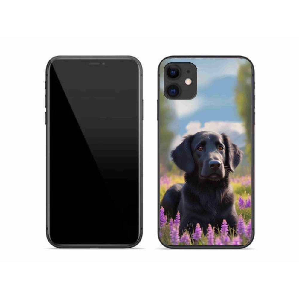 Gélový kryt mmCase na iPhone 11 - elegantný čierny retriever
