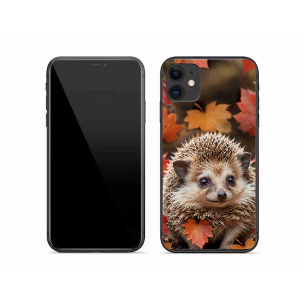 Gélový kryt mmCase na iPhone 11 - ježko v lístia