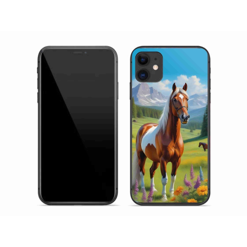 Gélový kryt mmCase na iPhone 11 - kôň na lúke