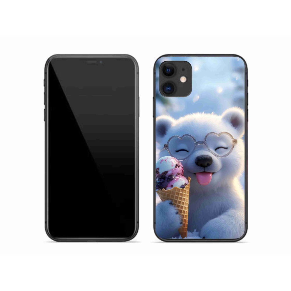 Gélový kryt mmCase na iPhone 11 - medvedík so zmrzlinou