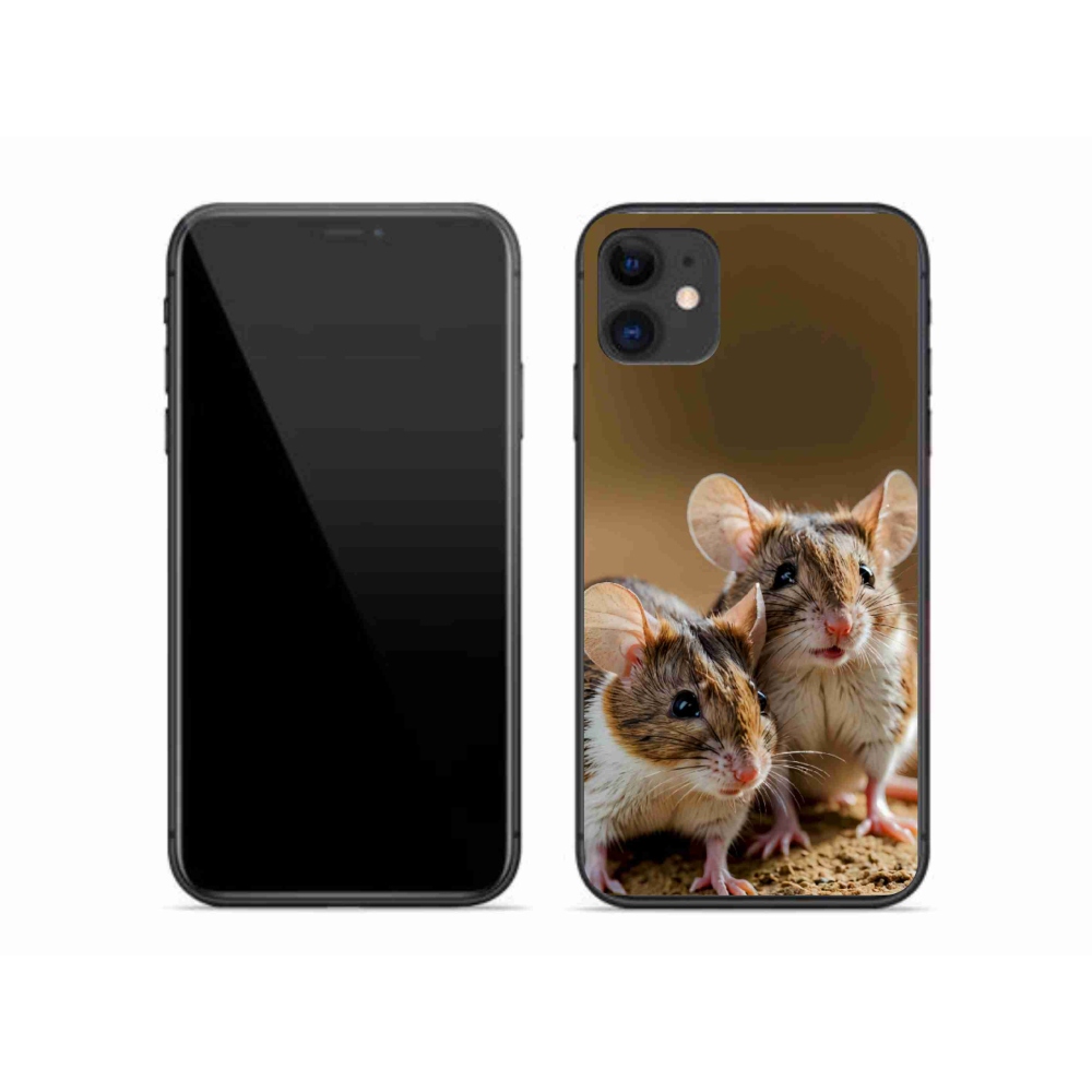 Gélový kryt mmCase na iPhone 11 - myší duo