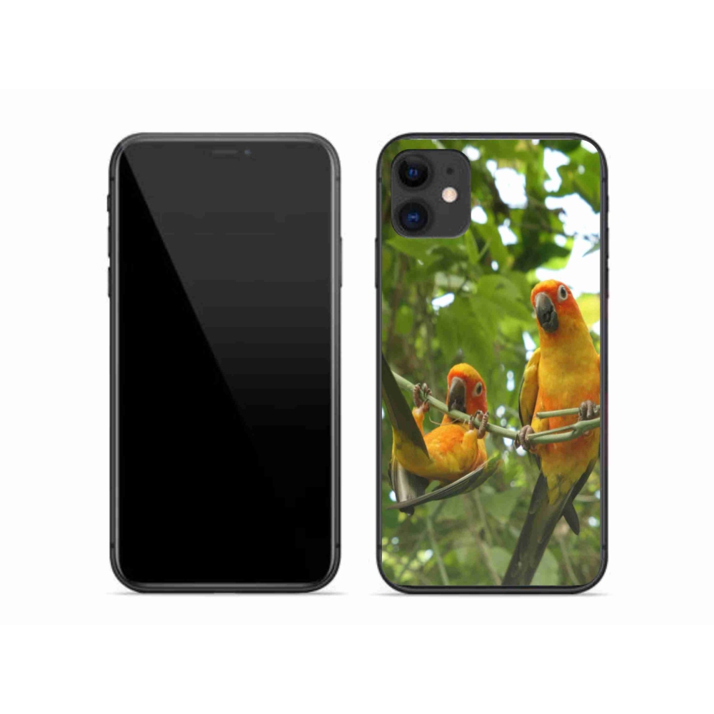 Gélový kryt mmCase na iPhone 11 - papagáje aratingy