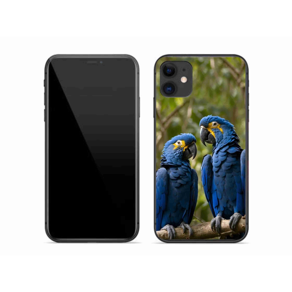 Gélový kryt mmCase na iPhone 11 - papagájové duo