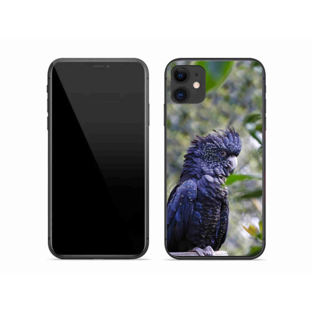 Gélový kryt mmCase na iPhone 11 - papagáj kakadu čierny