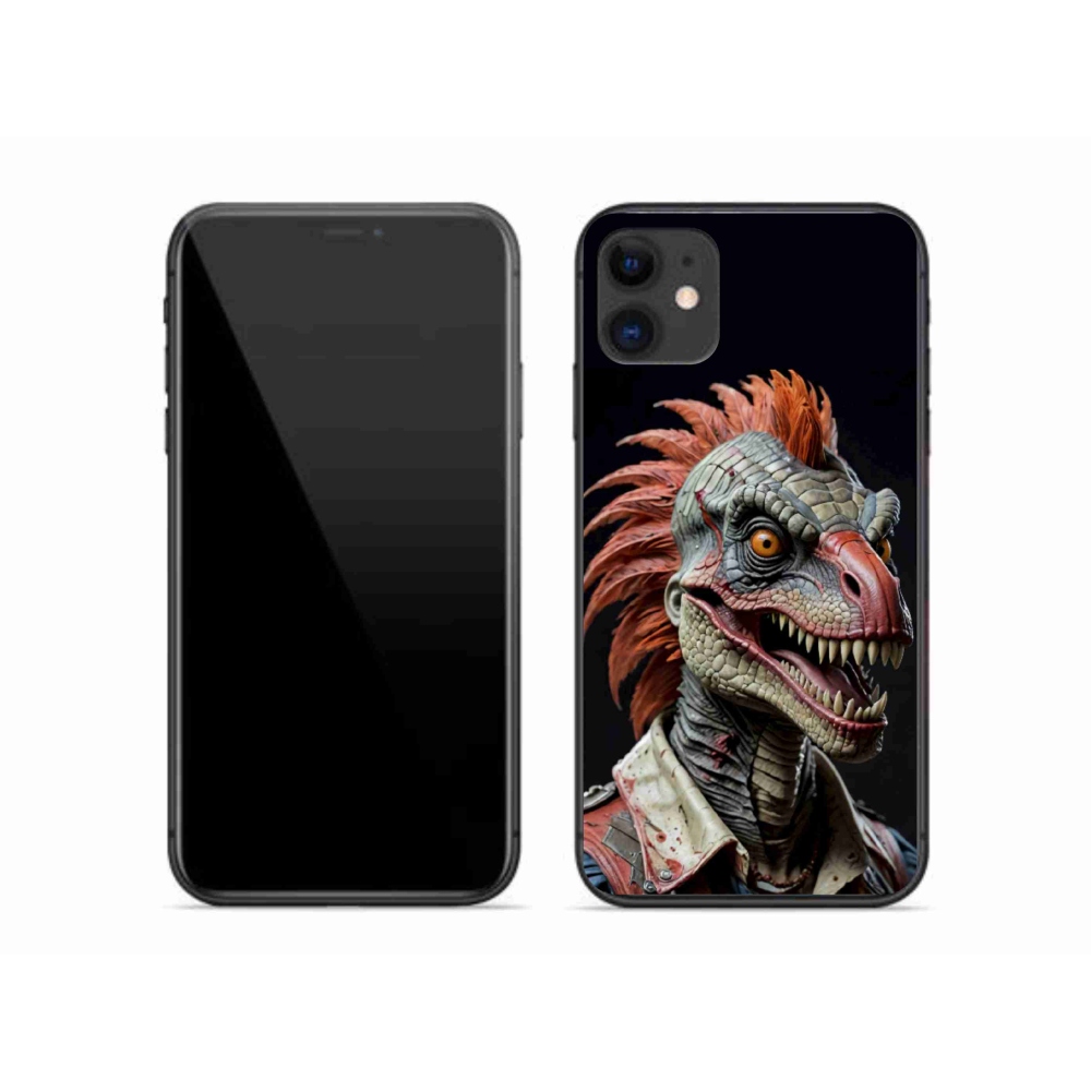 Gélový kryt mmCase na iPhone 11 - punk dinosaurus