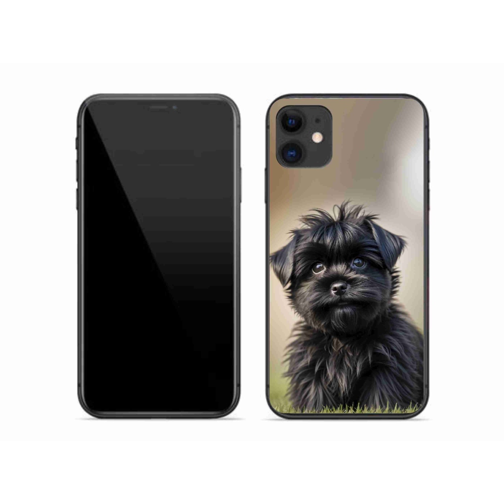 Gélový kryt mmCase na iPhone 11 - roztomilý čierny psík