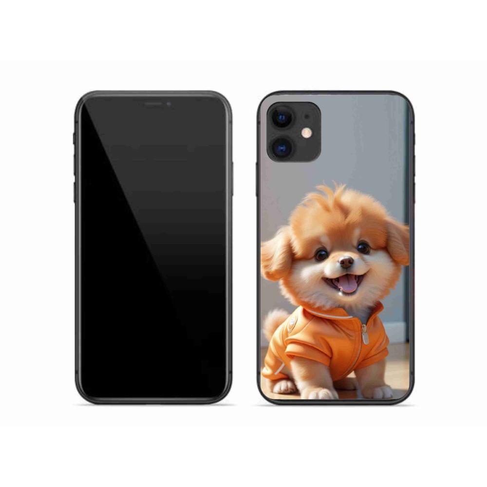 Gélový kryt mmCase na iPhone 11 - roztomilý pomeranian v mikine