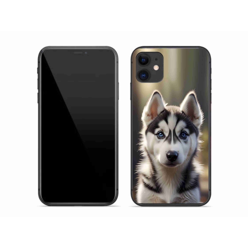 Gélový kryt mmCase na iPhone 11 - roztomilý sibírsky husky