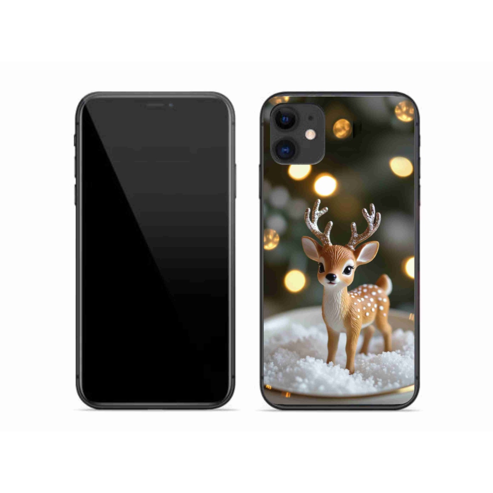 Gélový kryt mmCase na iPhone 11 - roztomilý vianočný jeleň