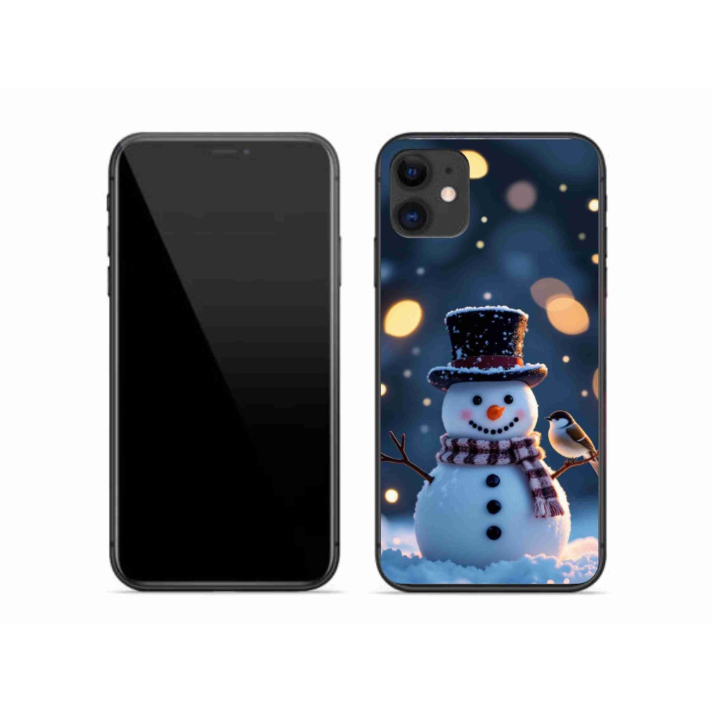 Gélový kryt mmCase na iPhone 11 - vianočný snehuliak