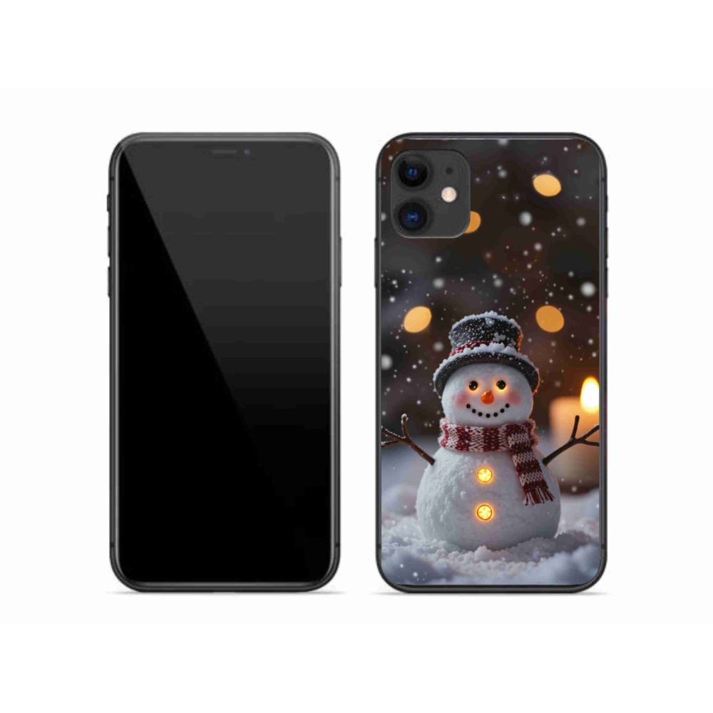 Gélový kryt mmCase na iPhone 11 - veselý snehuliak