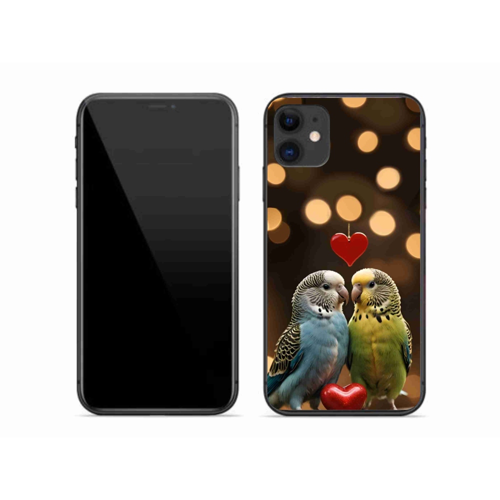 Gélový kryt mmCase na iPhone 11 - zamilovaní papagáje