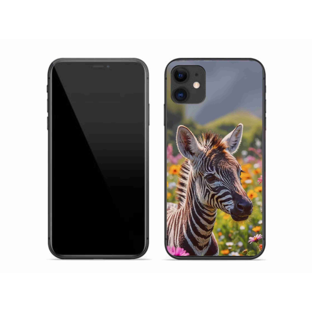 Gélový kryt mmCase na iPhone 11 - zebra na lúke