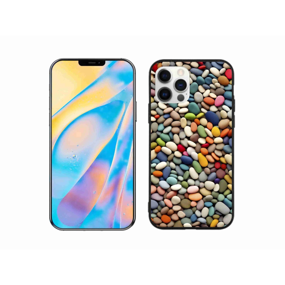 Gélový kryt mmCase na iPhone 12 - farebné kamienky 2