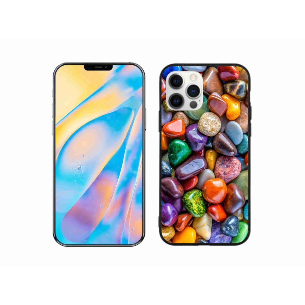 Gélový kryt mmCase na iPhone 12 - farebné kamienky