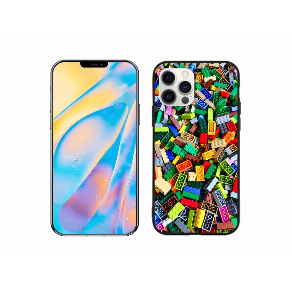 Gélový kryt mmCase na iPhone 12 - farebné stavebné kocky