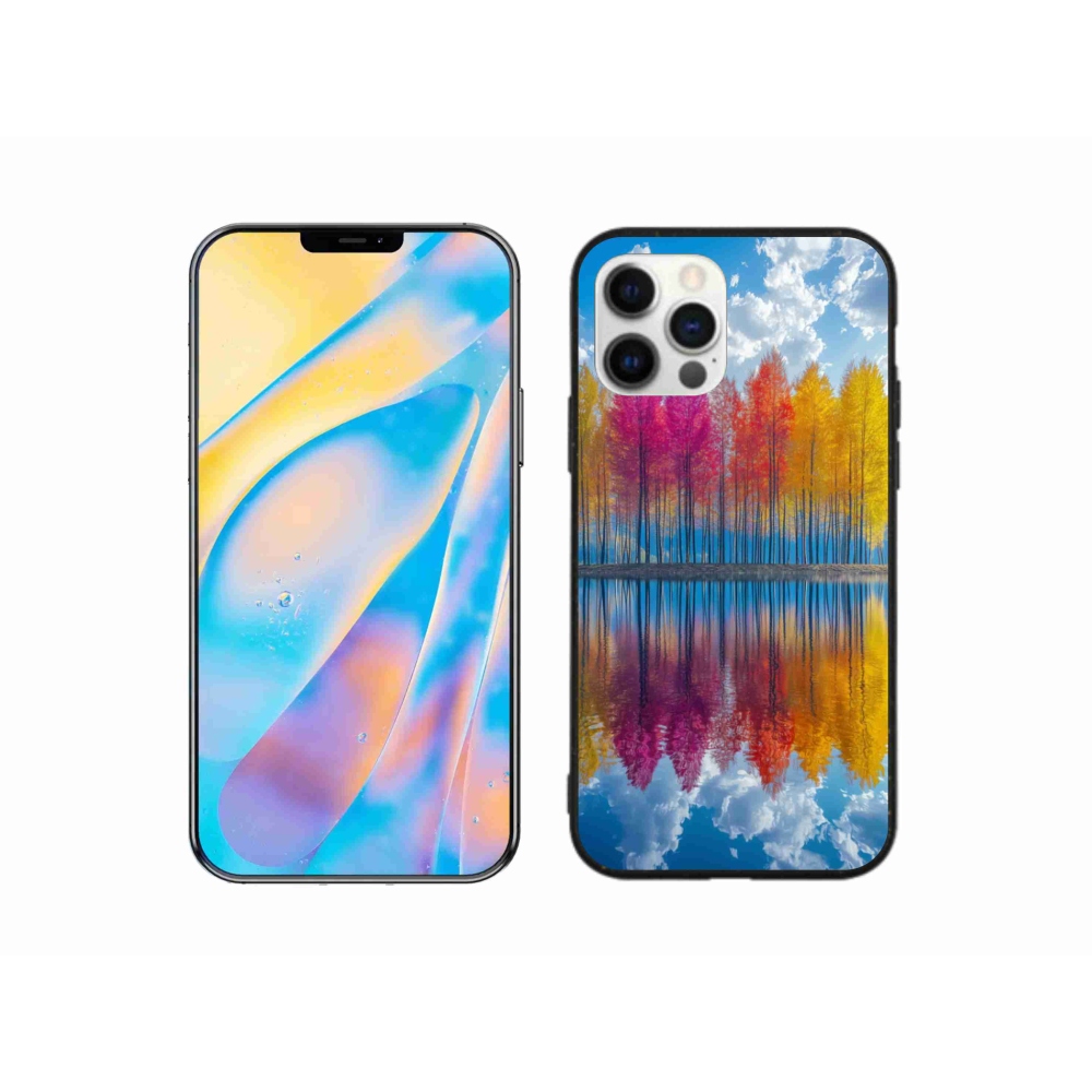 Gélový kryt mmCase na iPhone 12 - farebné stromy