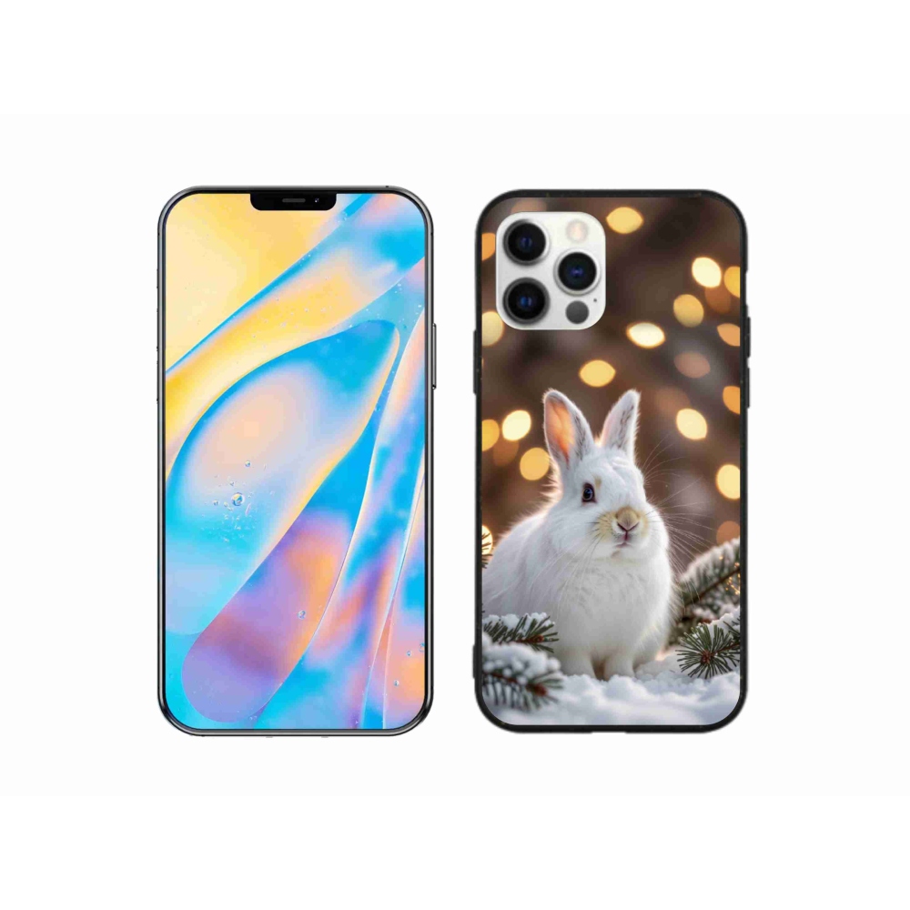 Gélový kryt mmCase na iPhone 12 - biely zajac