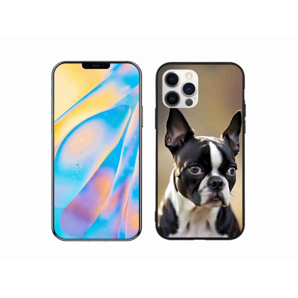 Gélový kryt mmCase na iPhone 12 - bostonský teriér
