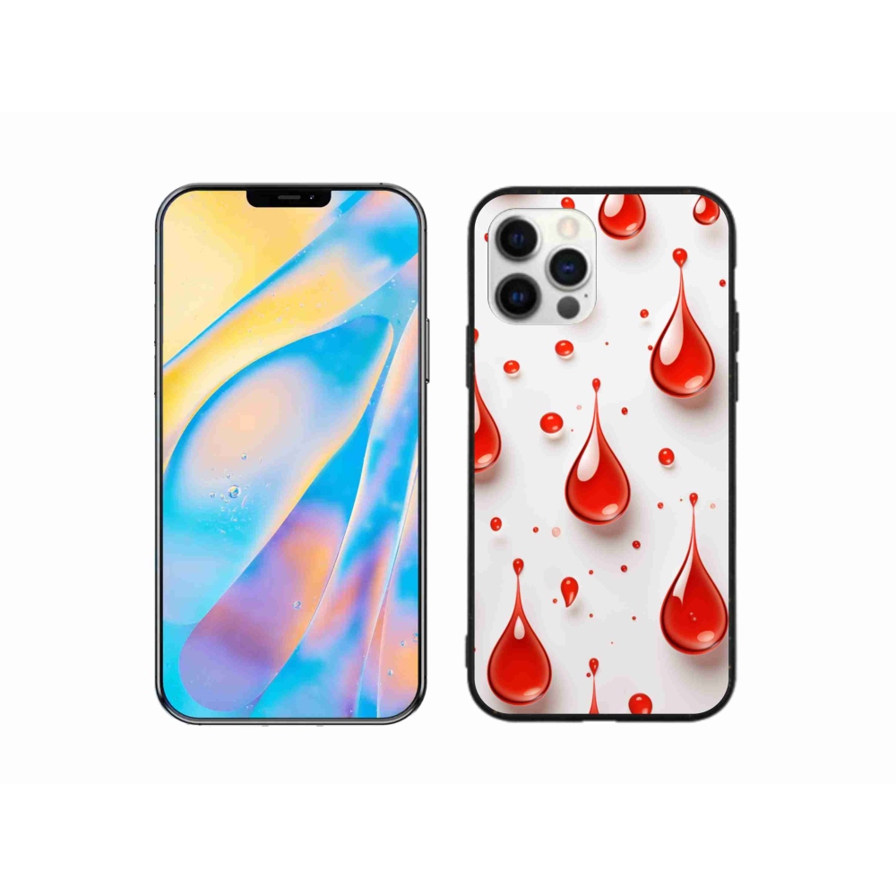 Gélový kryt mmCase na iPhone 12 - červené kvapky