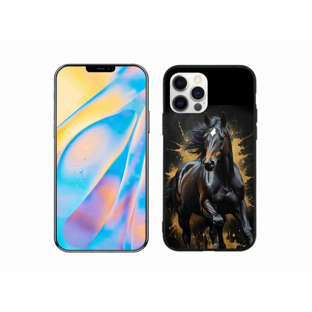 Gélový kryt mmCase na iPhone 12 - elegantný čierny žrebec