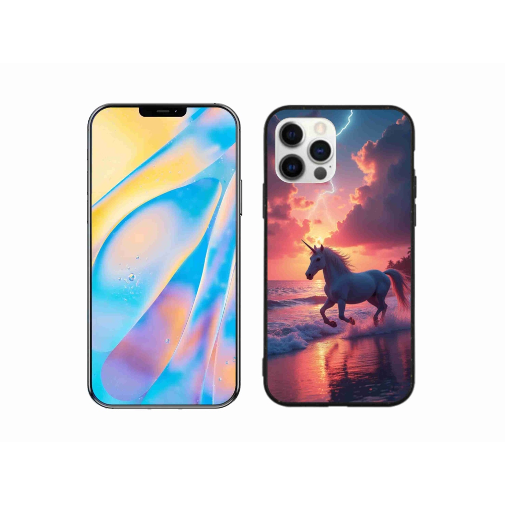 Gélový kryt mmCase na iPhone 12 - jednorožec na pláži