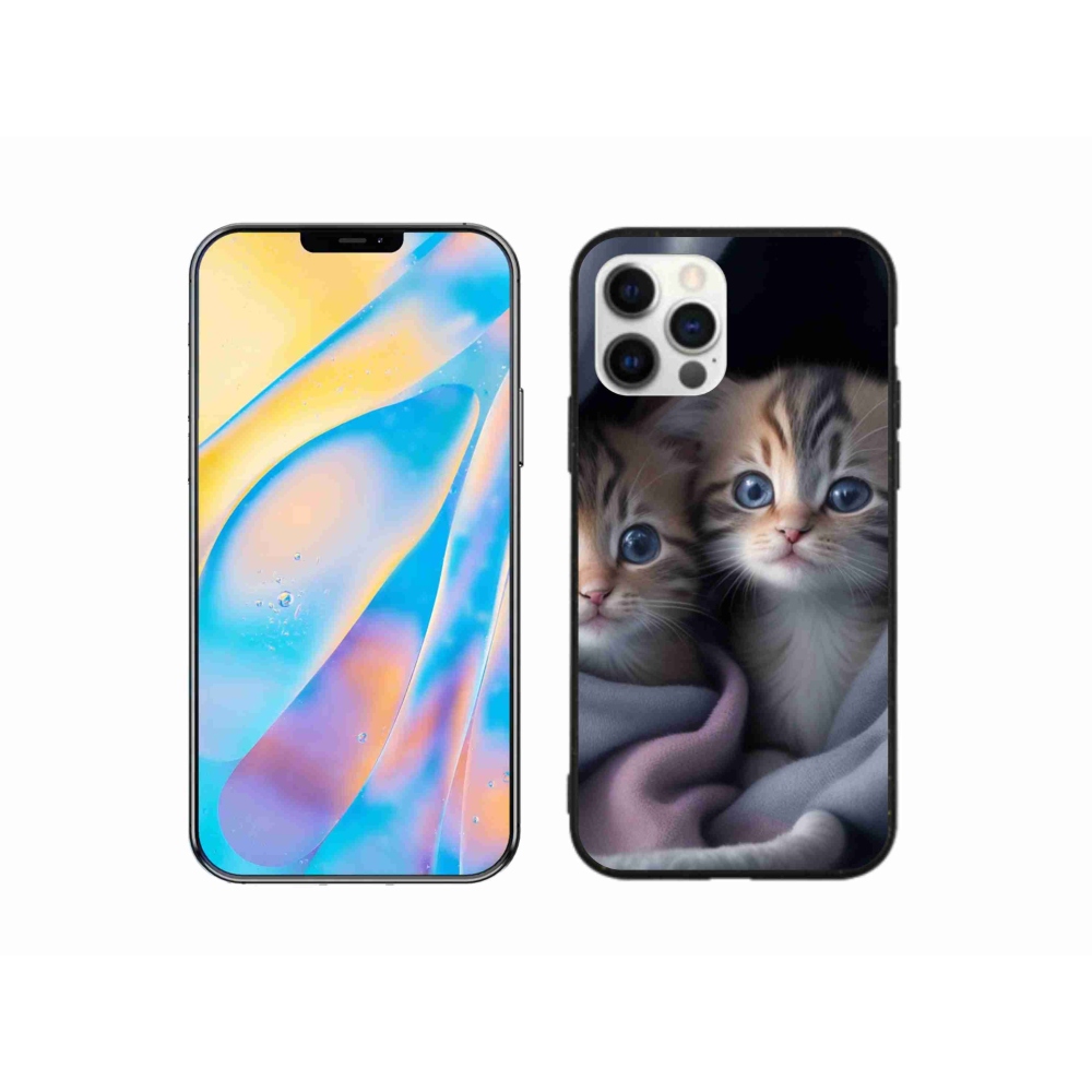 Gélový kryt mmCase na iPhone 12 - mačacie duo 2