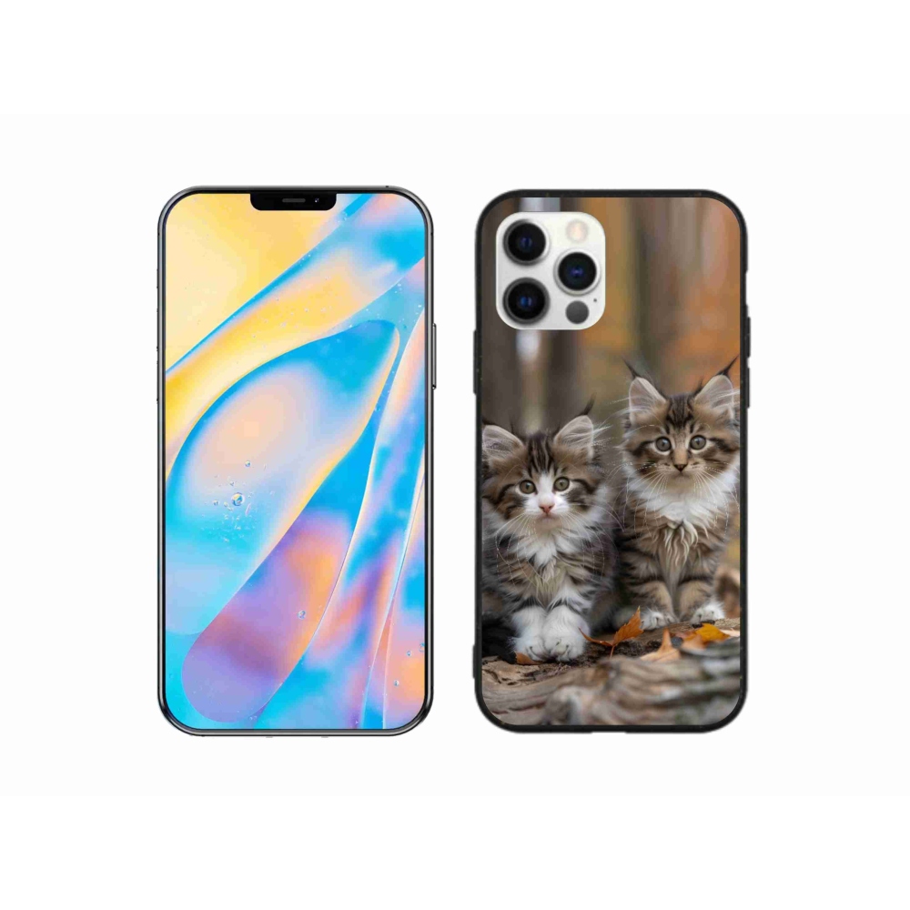 Gélový kryt mmCase na iPhone 12 - mačacie duo 3