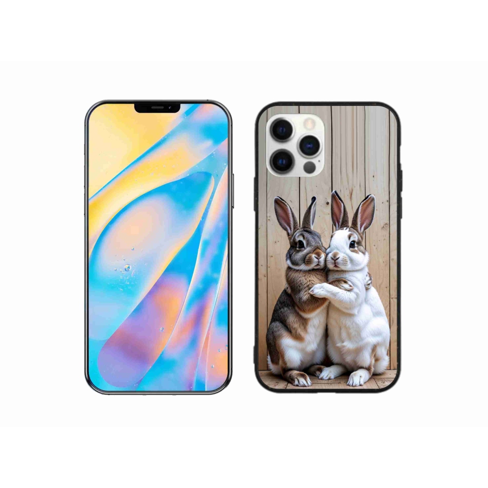 Gélový kryt mmCase na iPhone 12 - králičie pár