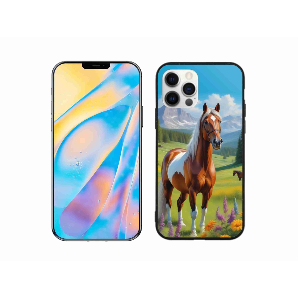Gélový kryt mmCase na iPhone 12 - kôň na lúke