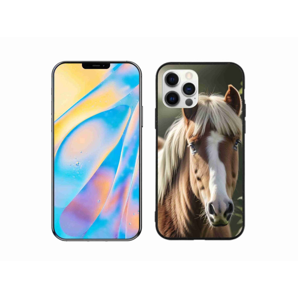 Gélový kryt mmCase na iPhone 12 - kôň so svetlou hrivou