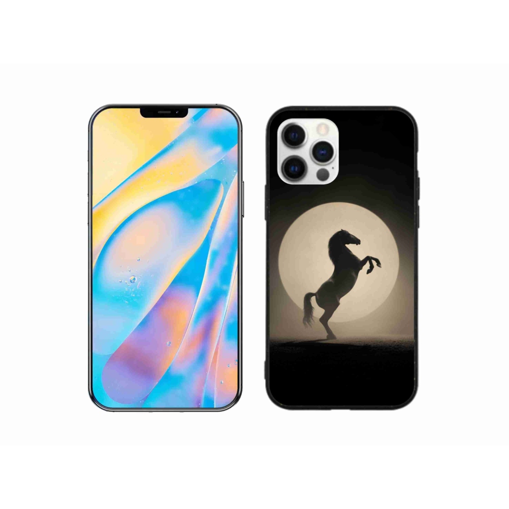 Gélový kryt mmCase na iPhone 12 - kôň v siluete