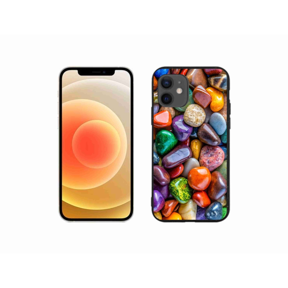 Gélový kryt mmCase na iPhone 12 Mini - farebné kamienky