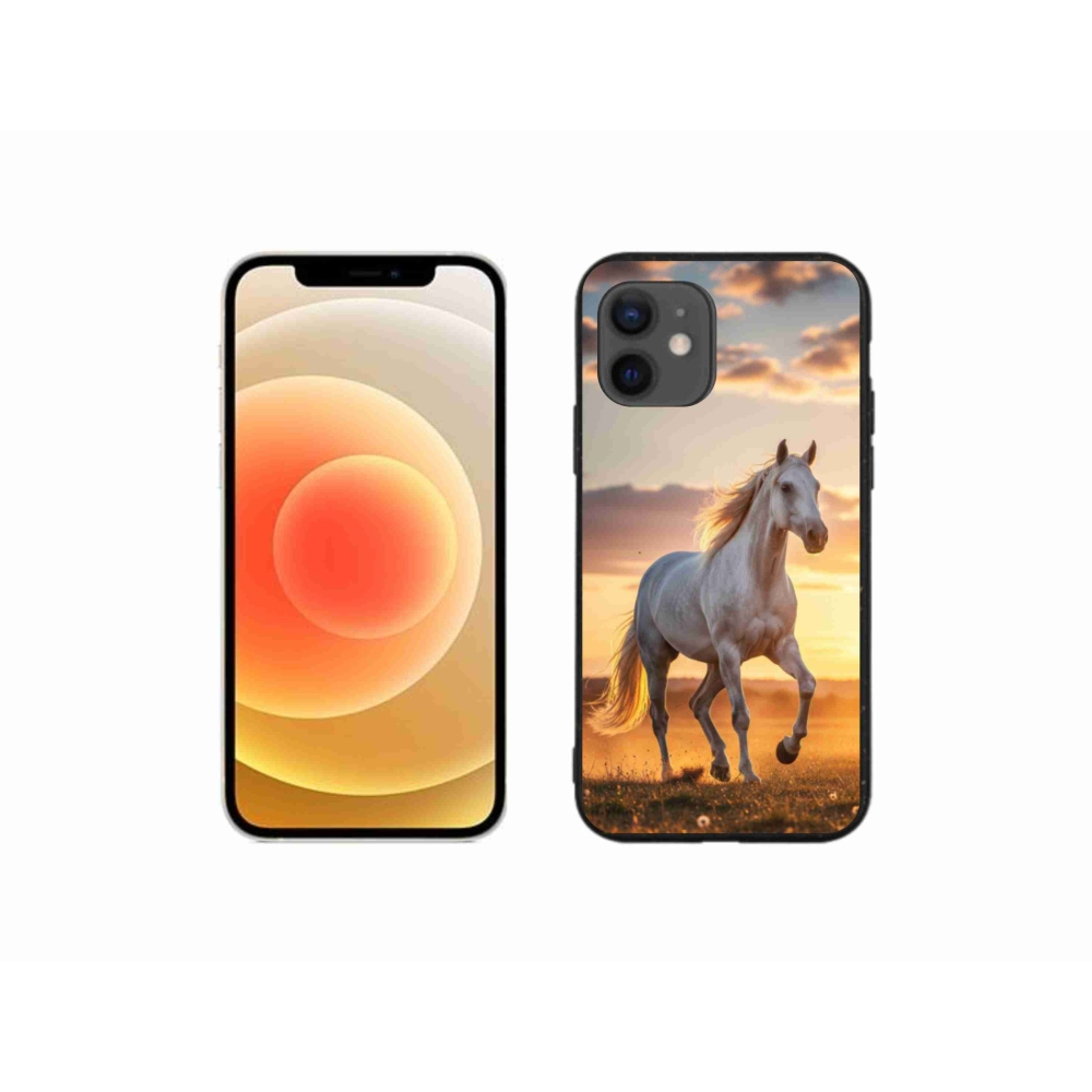 Gélový kryt mmCase na iPhone 12 Mini - bežiaci biely kôň 2
