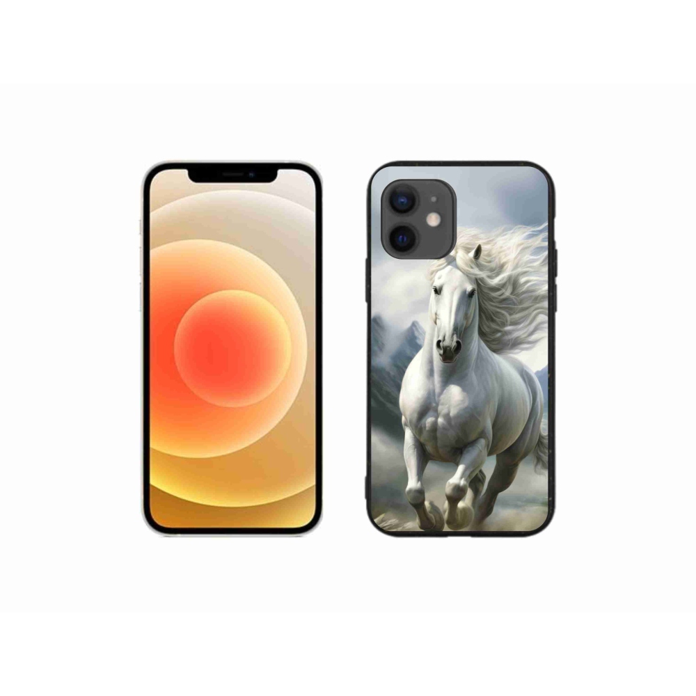 Gélový kryt mmCase na iPhone 12 Mini - bežiaci biely kôň 3