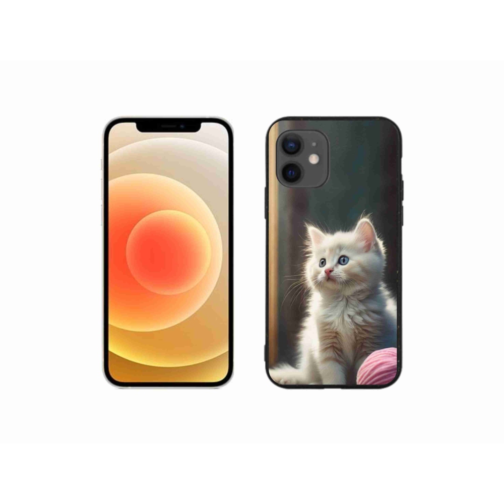 Gélový kryt mmCase na iPhone 12 Mini - biele mačiatko 2