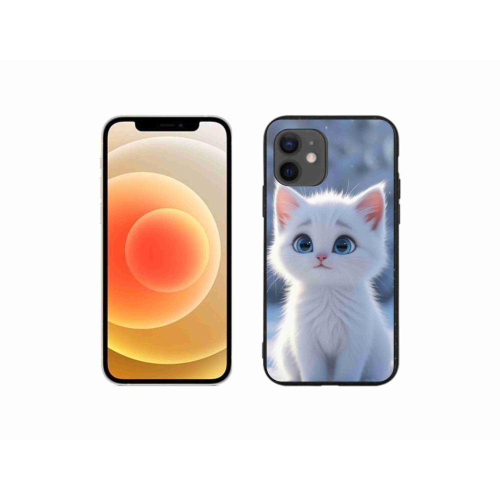 Gélový kryt mmCase na iPhone 12 Mini - biele mačiatko 3