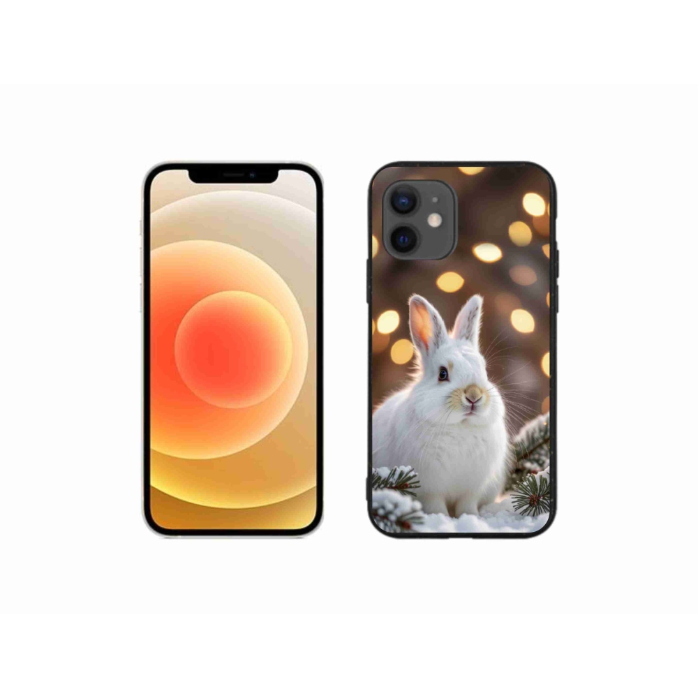 Gélový kryt mmCase na iPhone 12 Mini - biely zajac