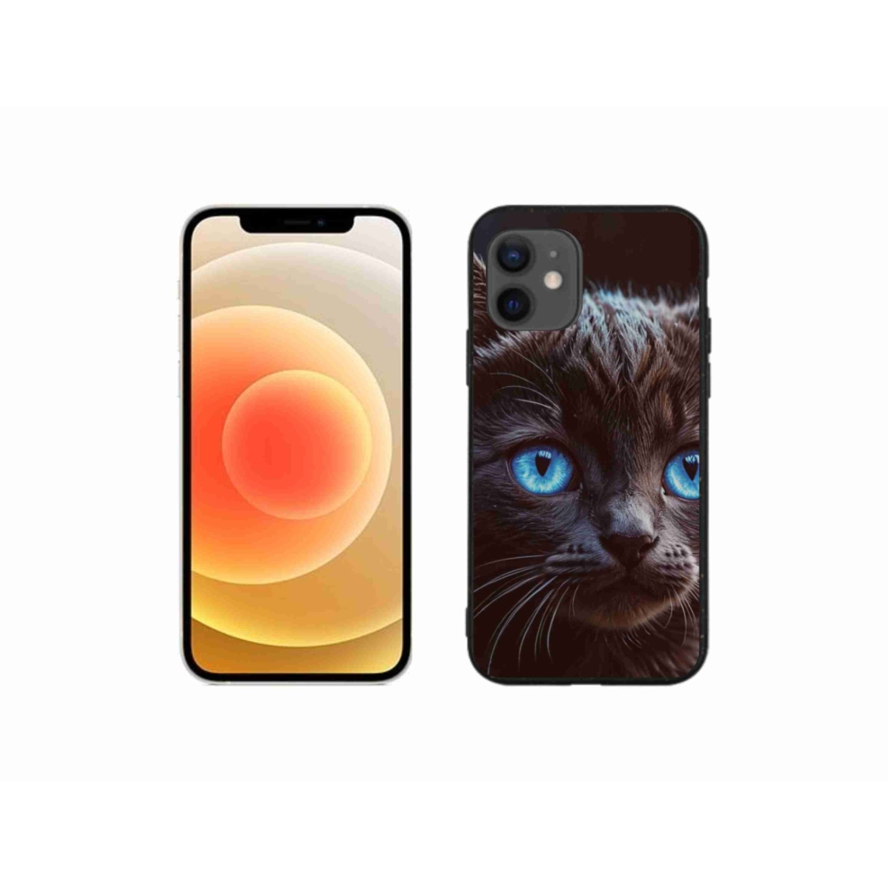 Gélový kryt mmCase na iPhone 12 Mini - čierne mačiatko 2