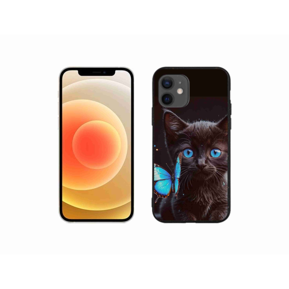 Gélový kryt mmCase na iPhone 12 Mini - čierne mačiatko 3