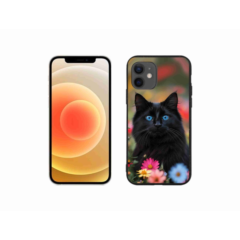 Gélový kryt mmCase na iPhone 12 Mini - čierne mačiatko 4